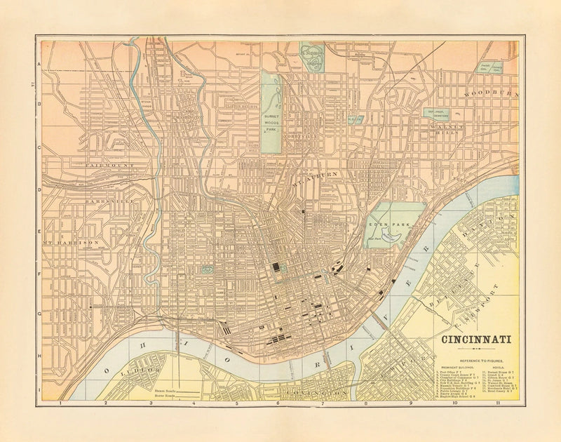 Map of Cincinnati by Wild Apple Portfolio