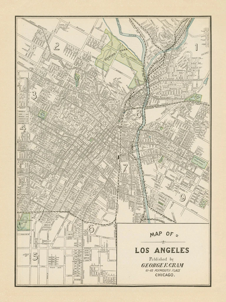 Map of Los Angeles Light by Wild Apple Portfolio