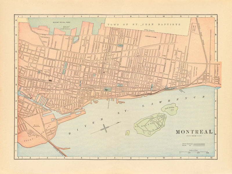Map of Montreal by Wild Apple Portfolio