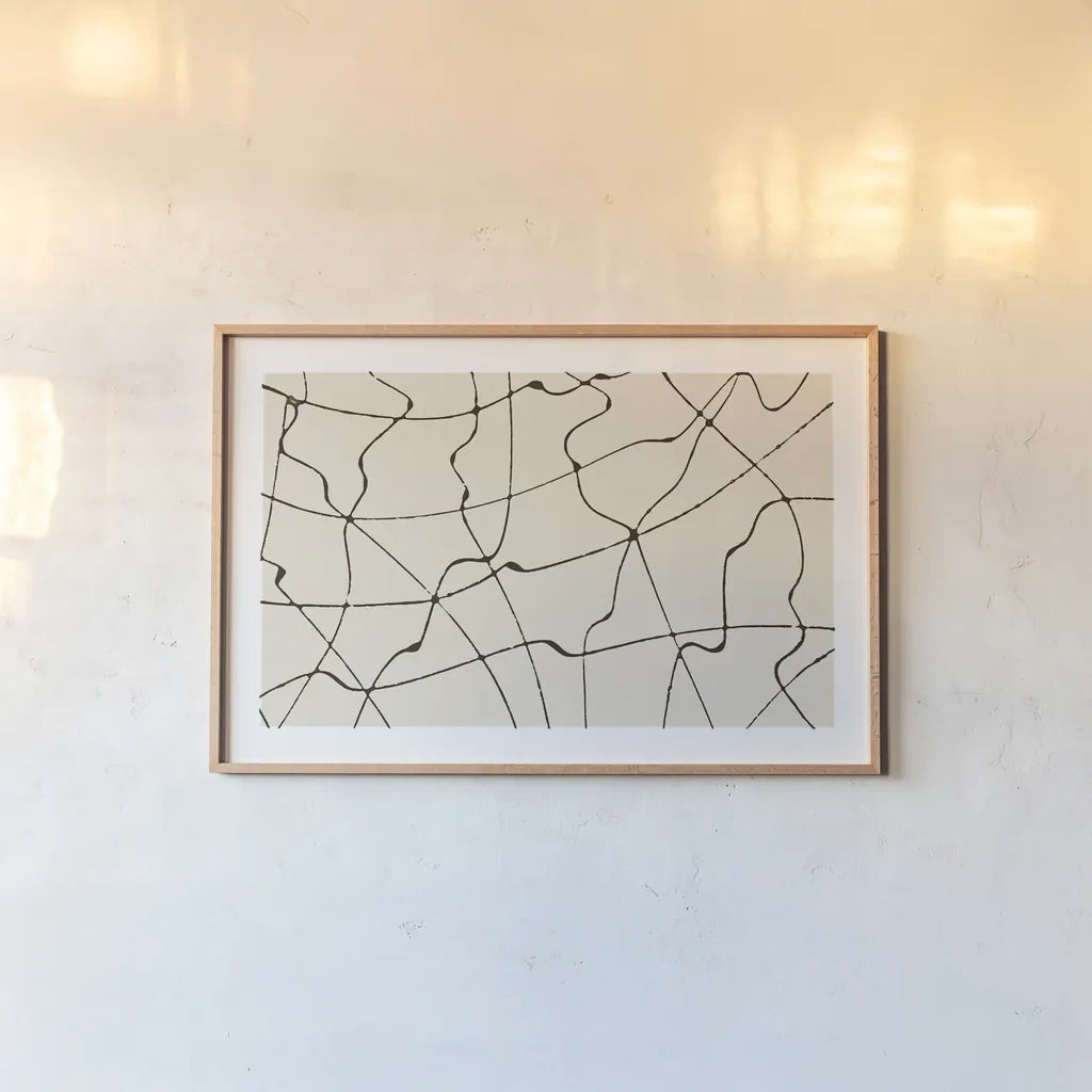 Map to Nowhere by Wild Apple Portfolio. shown as a paper print in a natural frame. Available as a archival giclee rolled canvas, fine art paper, or poster print. SKU 74439i.