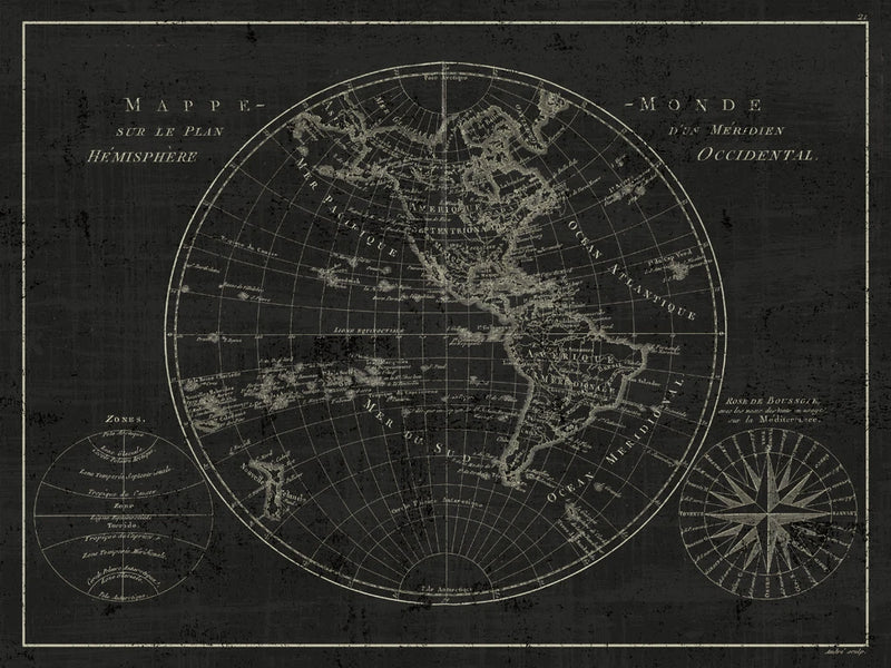 Mappemonde Etching v2 by Wild Apple Portfolio