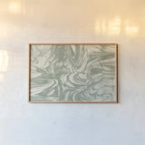 Marbled Abstract Light by Wild Apple Portfolio. shown as a paper print in a natural frame. Available as a archival giclee rolled canvas, fine art paper, or poster print. SKU 83553i.