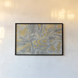 Marbled Abstract Neutral by Wild Apple Portfolio. shown as a paper print in a black flame. Available as a archival giclee rolled canvas, fine art paper, or poster print. SKU 30725i.