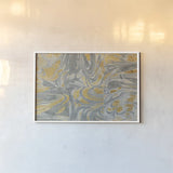 Marbled Abstract Neutral by Wild Apple Portfolio. shown as a paper print in a white frame. Available as a archival giclee rolled canvas, fine art paper, or poster print. SKU 30725i.