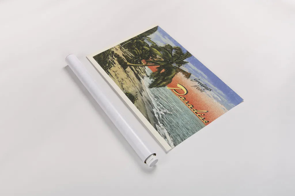 Miami Beach Palms by Wild Apple Portfolio. shown as a rolled paper print. Available as archival giclee rolled canvas, fine art paper, or poster print. SKU 54512i.