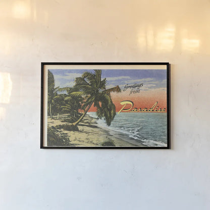 Miami Beach Palms by Wild Apple Portfolio. shown as a paper print in a black flame. Available as a archival giclee rolled canvas, fine art paper, or poster print. SKU 54512i.