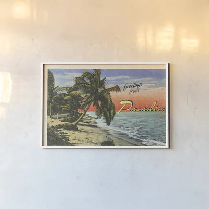 Miami Beach Palms by Wild Apple Portfolio. shown as a paper print in a white frame. Available as a archival giclee rolled canvas, fine art paper, or poster print. SKU 54512i.