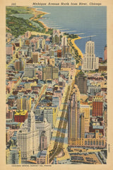 Michigan Avenue North from River Chicago by Wild Apple Portfolio. SKU 68512h. Archival Giclee Fine art print for wall decor.