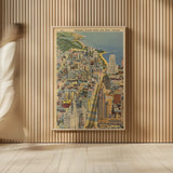 Michigan Avenue North from River Chicago by Wild Apple Portfolio. shown as over sized large wall art. Available as an archival giclee rolled canvas, fine art paper, or poster print. SKU 68512h.