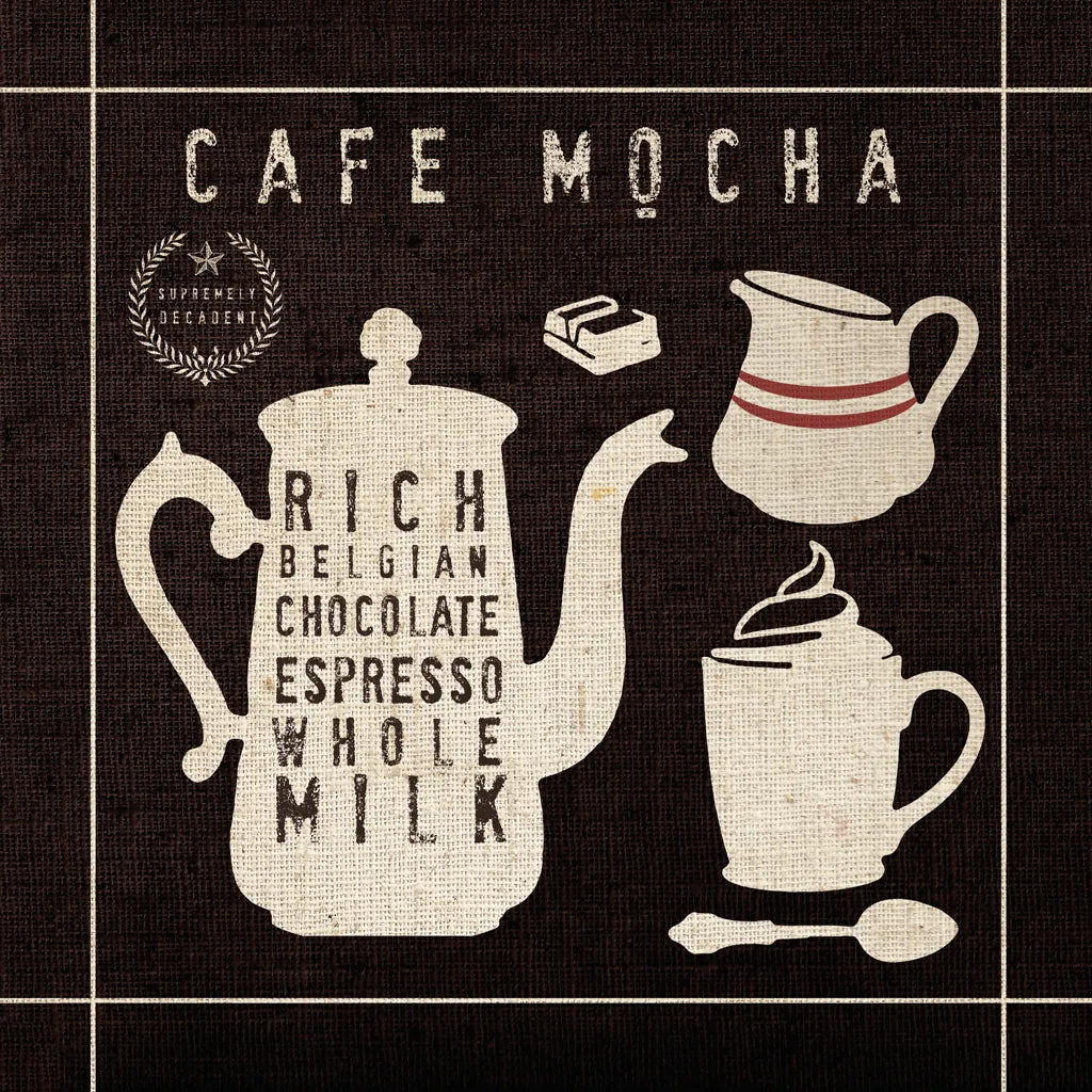 Mocha on Linen Black by Wild Apple Portfolio. SKU 39914a. Archival Giclee Fine art print for wall decor.