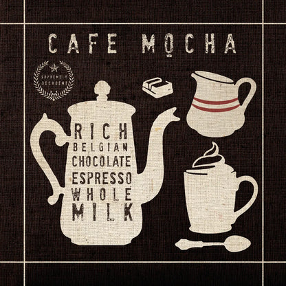 Mocha on Linen Black by Wild Apple Portfolio. SKU 39914a. Archival Giclee Fine art print for wall decor.