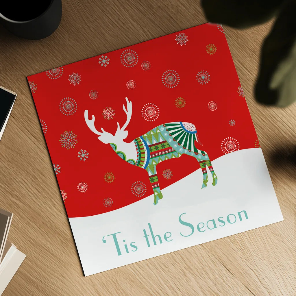 Mod Holiday IV by Wild Apple Portfolio. Shown as a detailed flat fine art print, highlighting archival giclee quality. Available as an archival giclee rolled canvas, fine art paper, or poster print. SKU 41581a.