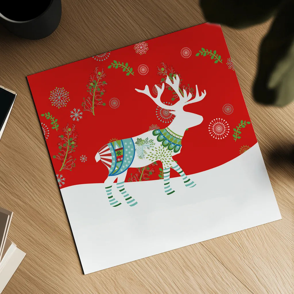 Mod Holiday V by Wild Apple Portfolio. Shown as a detailed flat fine art print, highlighting archival giclee quality. Available as an archival giclee rolled canvas, fine art paper, or poster print. SKU 41582a.