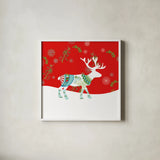 Mod Holiday V by Wild Apple Portfolio. Shown in a crisp white glass frame for a clean and minimalist style. Available as an archival giclee rolled canvas, fine art paper, or poster print. SKU 41582a.