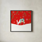 Mod Holiday VIII by Wild Apple Portfolio. Shown in a sleek black glass frame for a contemporary gallery look. Available as an archival giclee rolled canvas, fine art paper, or poster print. SKU 41585a.