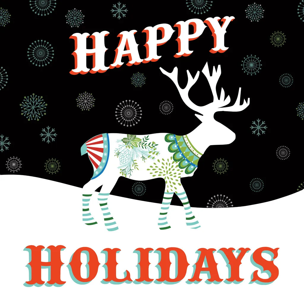 Mod Holiday on Black I by Wild Apple Portfolio. SKU 41756a. Archival Giclee Fine art print for wall decor.