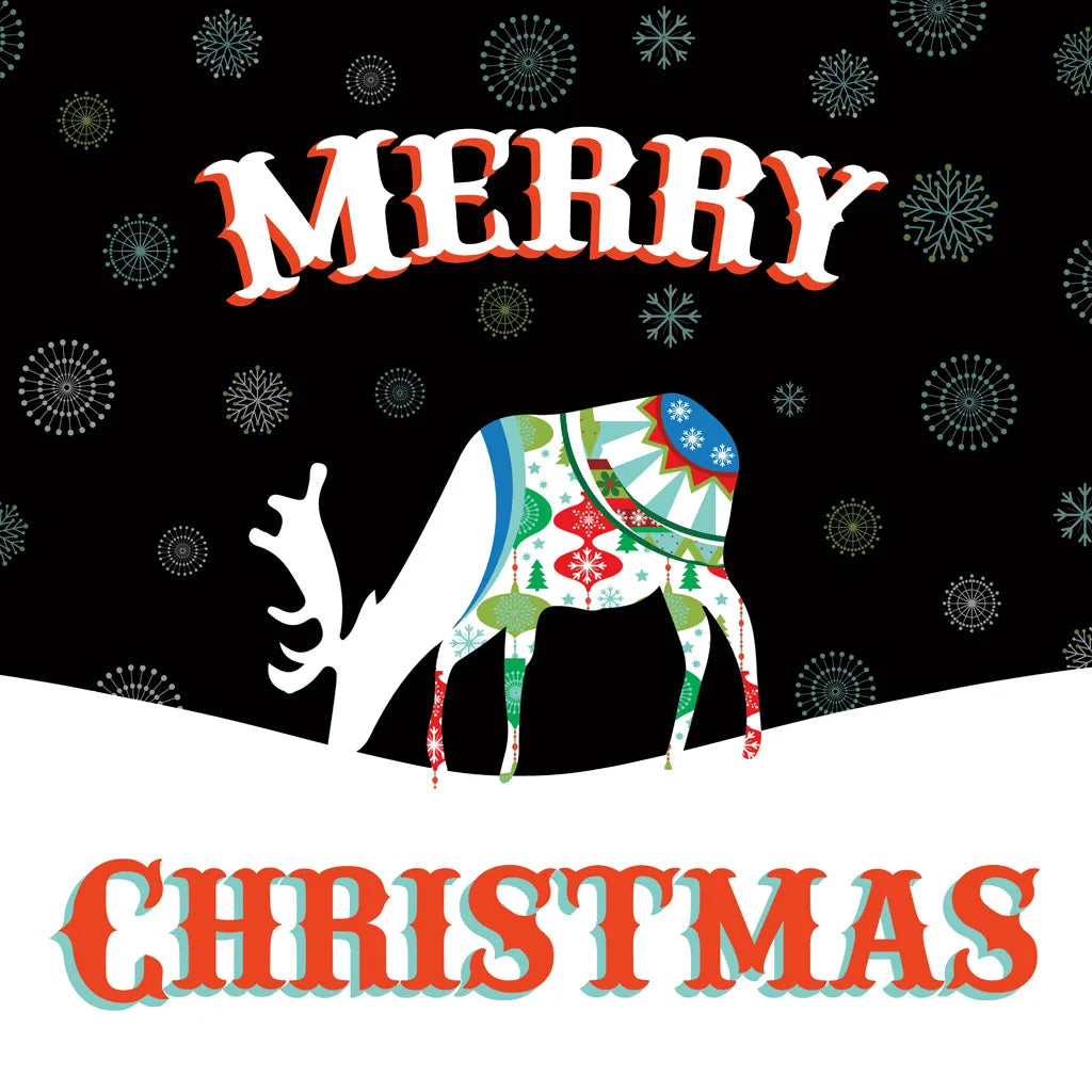 Mod Holiday on Black II by Wild Apple Portfolio. SKU 41757a. Archival Giclee Fine art print for wall decor.