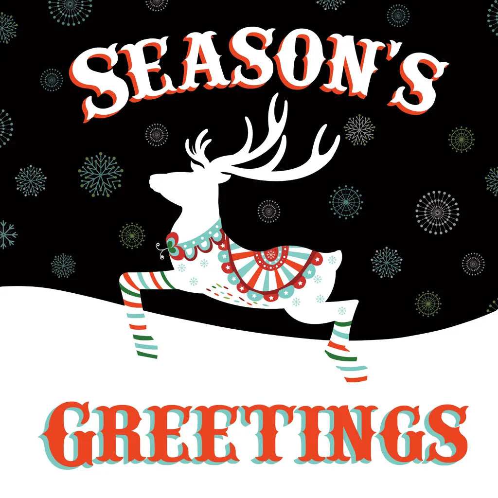 Mod Holiday on Black IV by Wild Apple Portfolio. SKU 41759a. Archival Giclee Fine art print for wall decor.