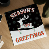 Mod Holiday on Black IV by Wild Apple Portfolio. Shown as a detailed flat fine art print, highlighting archival giclee quality. Available as an archival giclee rolled canvas, fine art paper, or poster print. SKU 41759a.