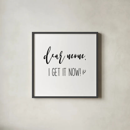 Mom Inspiration I by Wild Apple Portfolio. Shown in a sleek black glass frame for a contemporary gallery look. Available as an archival giclee rolled canvas, fine art paper, or poster print. SKU 54320a.