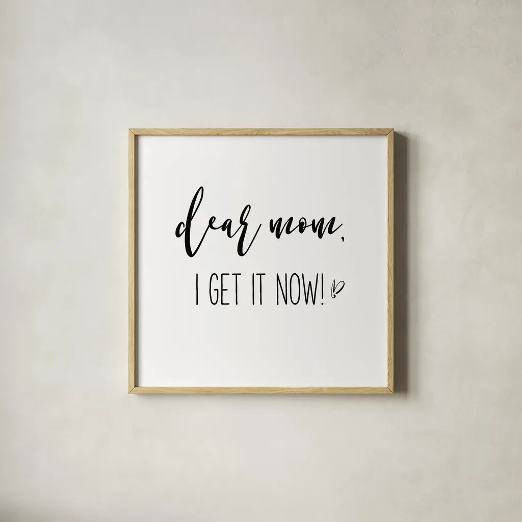 Mom Inspiration I by Wild Apple Portfolio. Shown in a natural wood glass frame for a timeless modern aesthetic. Available as an archival giclee rolled canvas, fine art paper, or poster print. SKU 54320a.