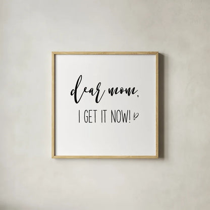 Mom Inspiration I by Wild Apple Portfolio. Shown in a natural wood glass frame for a timeless modern aesthetic. Available as an archival giclee rolled canvas, fine art paper, or poster print. SKU 54320a.