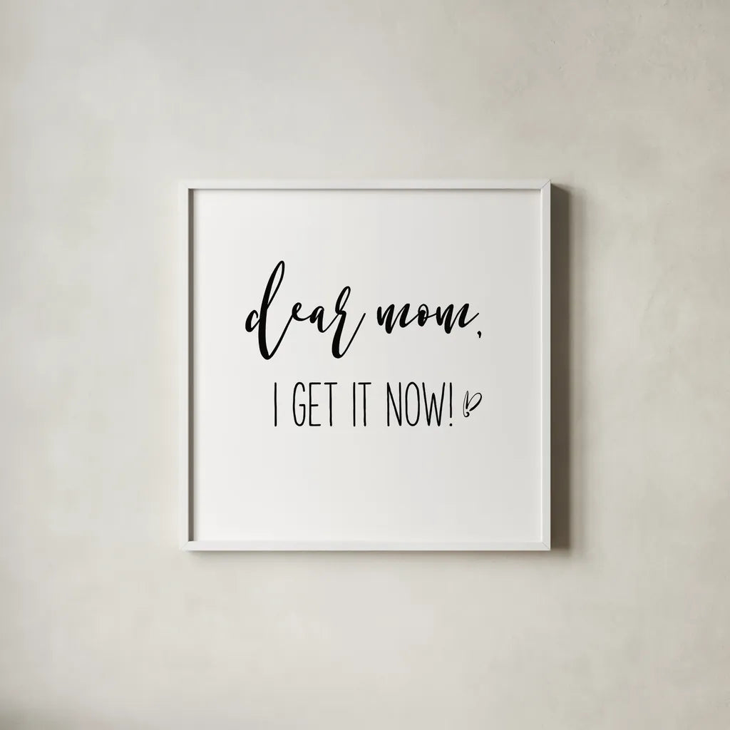 Mom Inspiration I by Wild Apple Portfolio. Shown in a crisp white glass frame for a clean and minimalist style. Available as an archival giclee rolled canvas, fine art paper, or poster print. SKU 54320a.