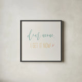 Mom Inspiration I Color by Wild Apple Portfolio. Shown in a sleek black glass frame for a contemporary gallery look. Available as an archival giclee rolled canvas, fine art paper, or poster print. SKU 54608a.