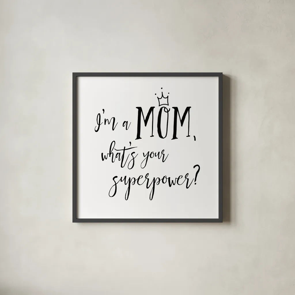 Mom Inspiration II by Wild Apple Portfolio. Shown in a sleek black glass frame for a contemporary gallery look. Available as an archival giclee rolled canvas, fine art paper, or poster print. SKU 54321a.