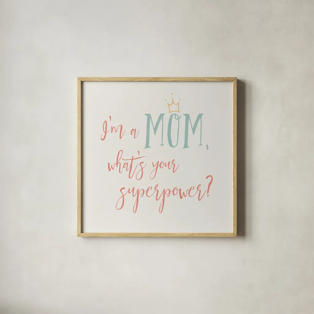 Mom Inspiration II Color by Wild Apple Portfolio. Shown in a natural wood glass frame for a timeless modern aesthetic. Available as an archival giclee rolled canvas, fine art paper, or poster print. SKU 54609a.