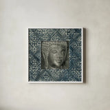 Moment of Zen I Batik by Wild Apple Portfolio. Shown in a crisp white glass frame for a clean and minimalist style. Available as an archival giclee rolled canvas, fine art paper, or poster print. SKU 39695a.