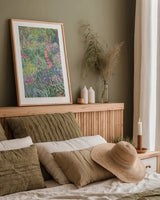 Monet Museum Poster II by Wild Apple Portfolio. shown as a paper print in a natural frame. Available as a archival giclee rolled canvas, fine art paper, or poster print. SKU 99973h.