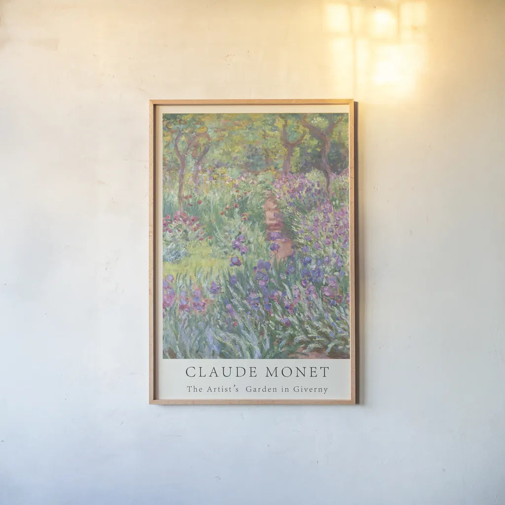 Monet Museum Poster II by Wild Apple Portfolio. shown as a paper print in a natural frame. Available as a archival giclee rolled canvas, fine art paper, or poster print. SKU 99973h.