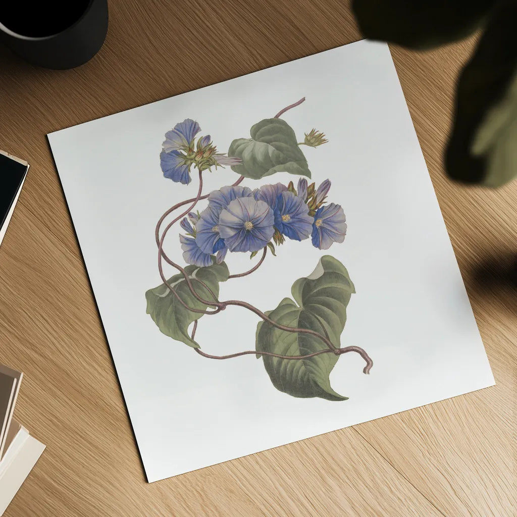 Monument Etching Tile Flowers I by Wild Apple Portfolio. Shown as a detailed flat fine art print, highlighting archival giclee quality. Available as an archival giclee rolled canvas, fine art paper, or poster print. SKU 53758a.