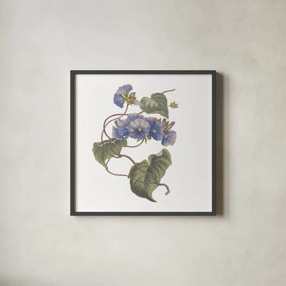 Monument Etching Tile Flowers I by Wild Apple Portfolio. Shown in a sleek black glass frame for a contemporary gallery look. Available as an archival giclee rolled canvas, fine art paper, or poster print. SKU 53758a.