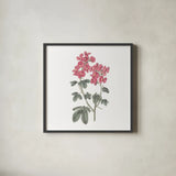 Monument Etching Tile Flowers IV by Wild Apple Portfolio. Shown in a sleek black glass frame for a contemporary gallery look. Available as an archival giclee rolled canvas, fine art paper, or poster print. SKU 53761a.
