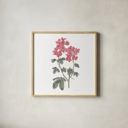 Monument Etching Tile Flowers IV by Wild Apple Portfolio. Shown in a natural wood glass frame for a timeless modern aesthetic. Available as an archival giclee rolled canvas, fine art paper, or poster print. SKU 53761a.