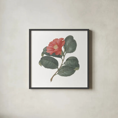 Monument Etching Tile Flowers VII by Wild Apple Portfolio. Shown in a sleek black glass frame for a contemporary gallery look. Available as an archival giclee rolled canvas, fine art paper, or poster print. SKU 53764a.