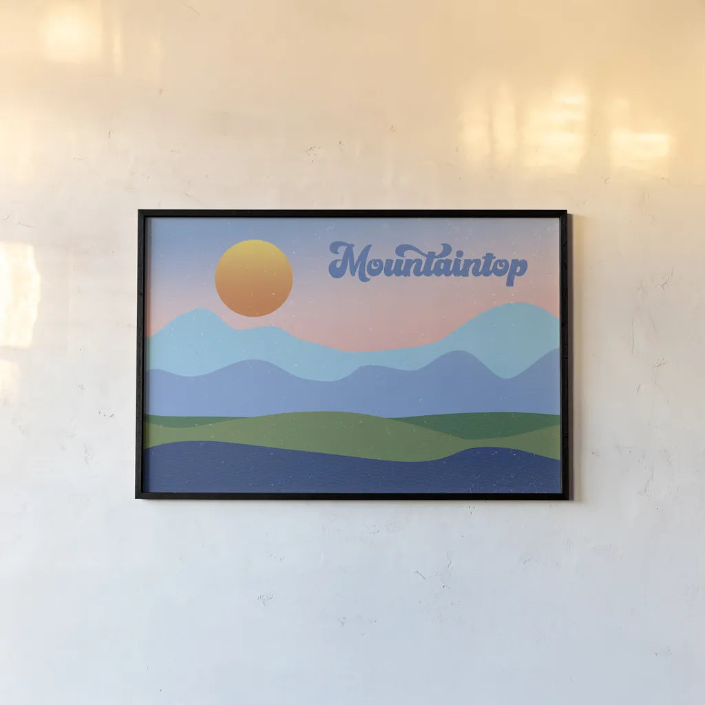 Mountaintop by Wild Apple Portfolio. shown as a paper print in a black flame. Available as a archival giclee rolled canvas, fine art paper, or poster print. SKU 65624i.