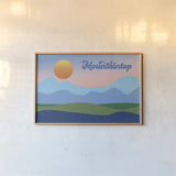 Mountaintop by Wild Apple Portfolio. shown as a paper print in a natural frame. Available as a archival giclee rolled canvas, fine art paper, or poster print. SKU 65624i.