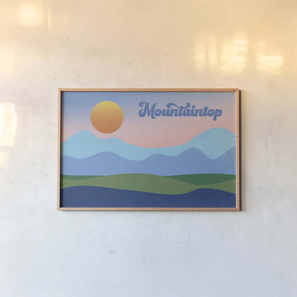 Mountaintop by Wild Apple Portfolio. shown as a paper print in a natural frame. Available as a archival giclee rolled canvas, fine art paper, or poster print. SKU 65624i.