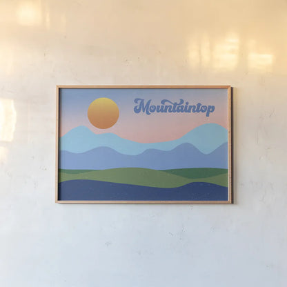 Mountaintop by Wild Apple Portfolio. shown as a paper print in a natural frame. Available as a archival giclee rolled canvas, fine art paper, or poster print. SKU 65624i.