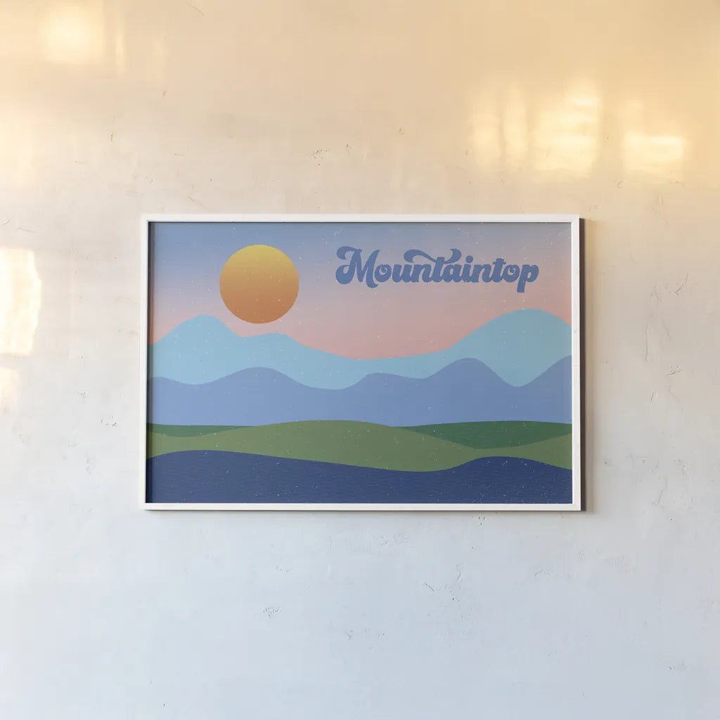 Mountaintop by Wild Apple Portfolio. shown as a paper print in a white frame. Available as a archival giclee rolled canvas, fine art paper, or poster print. SKU 65624i.