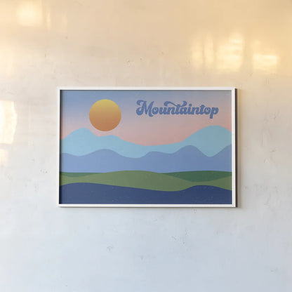 Mountaintop by Wild Apple Portfolio. shown as a paper print in a white frame. Available as a archival giclee rolled canvas, fine art paper, or poster print. SKU 65624i.