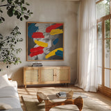 Muse by Wild Apple Portfolio. Shown in a natural wood frame in a cozy modern living room. Available as an archival giclee rolled canvas, fine art paper, or poster print. SKU 90707a.