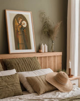 Musical Angel I by Wild Apple Portfolio. shown as a paper print in a natural frame. Available as a archival giclee rolled canvas, fine art paper, or poster print. SKU 92487h.