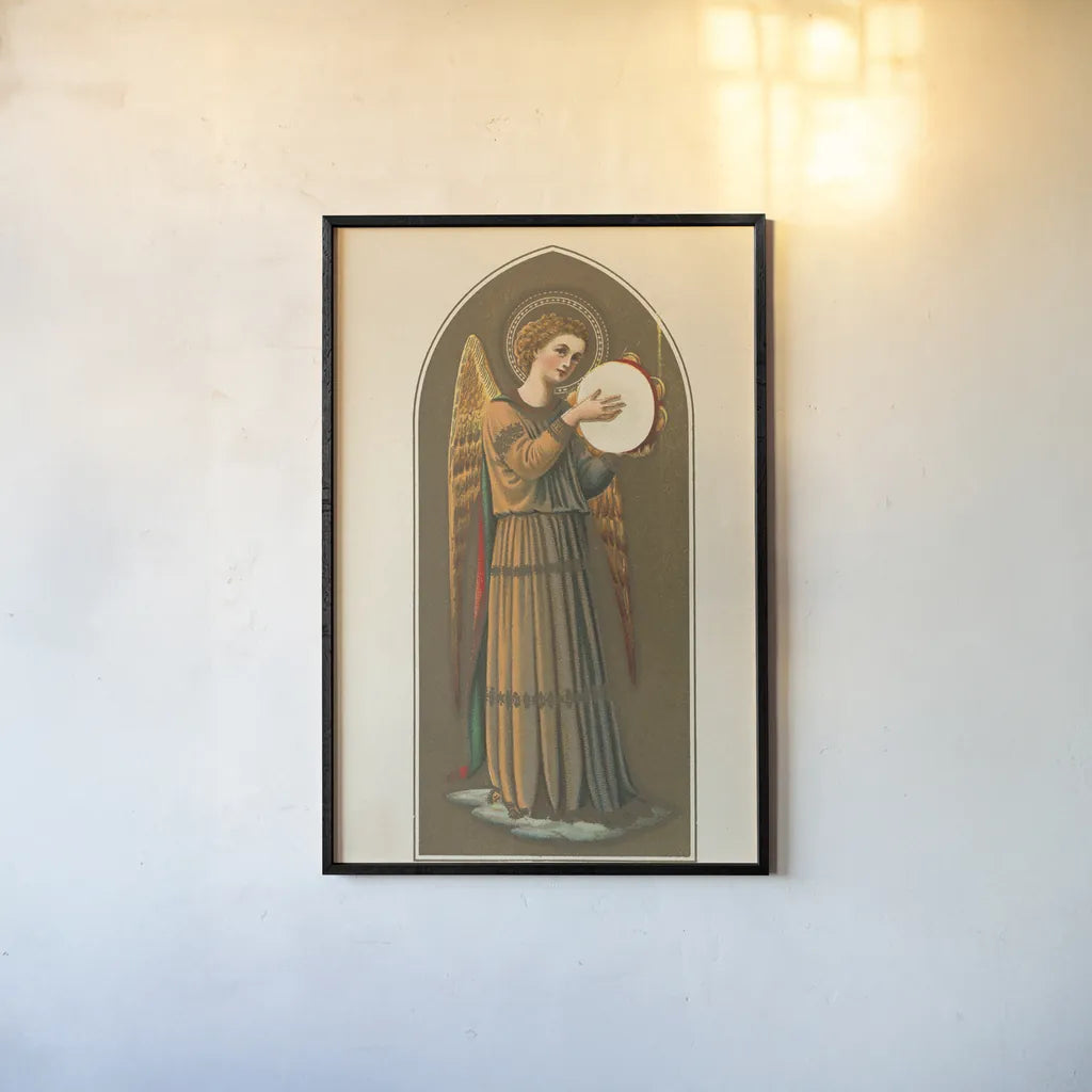 Musical Angel I by Wild Apple Portfolio. shown as a paper print in a black flame. Available as a archival giclee rolled canvas, fine art paper, or poster print. SKU 92487h.