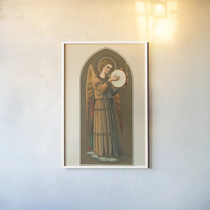 Musical Angel I by Wild Apple Portfolio. shown as a paper print in a white frame. Available as a archival giclee rolled canvas, fine art paper, or poster print. SKU 92487h.