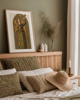 Musical Angel III by Wild Apple Portfolio. shown as a paper print in a natural frame. Available as a archival giclee rolled canvas, fine art paper, or poster print. SKU 92489h.