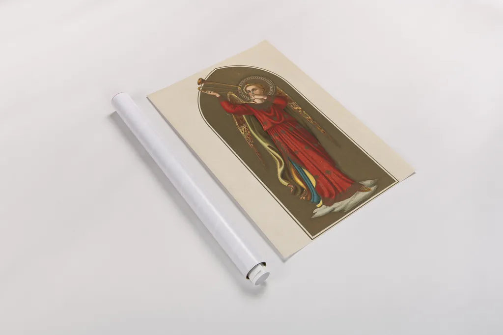 Musical Angel IV by Wild Apple Portfolio. shown as a rolled paper print. Available as archival giclee rolled canvas, fine art paper, or poster print. SKU 92490h.